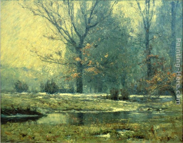 Creek in Winter painting - Theodore Clement Steele Creek in Winter art painting